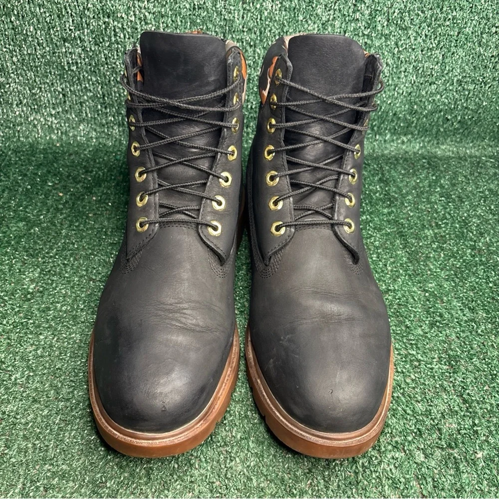 Timberland Mens Boots Black Camo Nubuck Premium 6 Inch Waterproof Outdoor Sz‎ 12